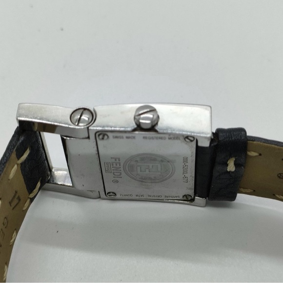 Fendi Silver Case Watch with Black Leather Strap main image 6